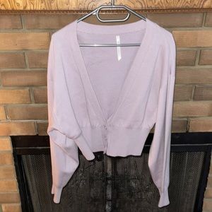 Paper label cropped sweater